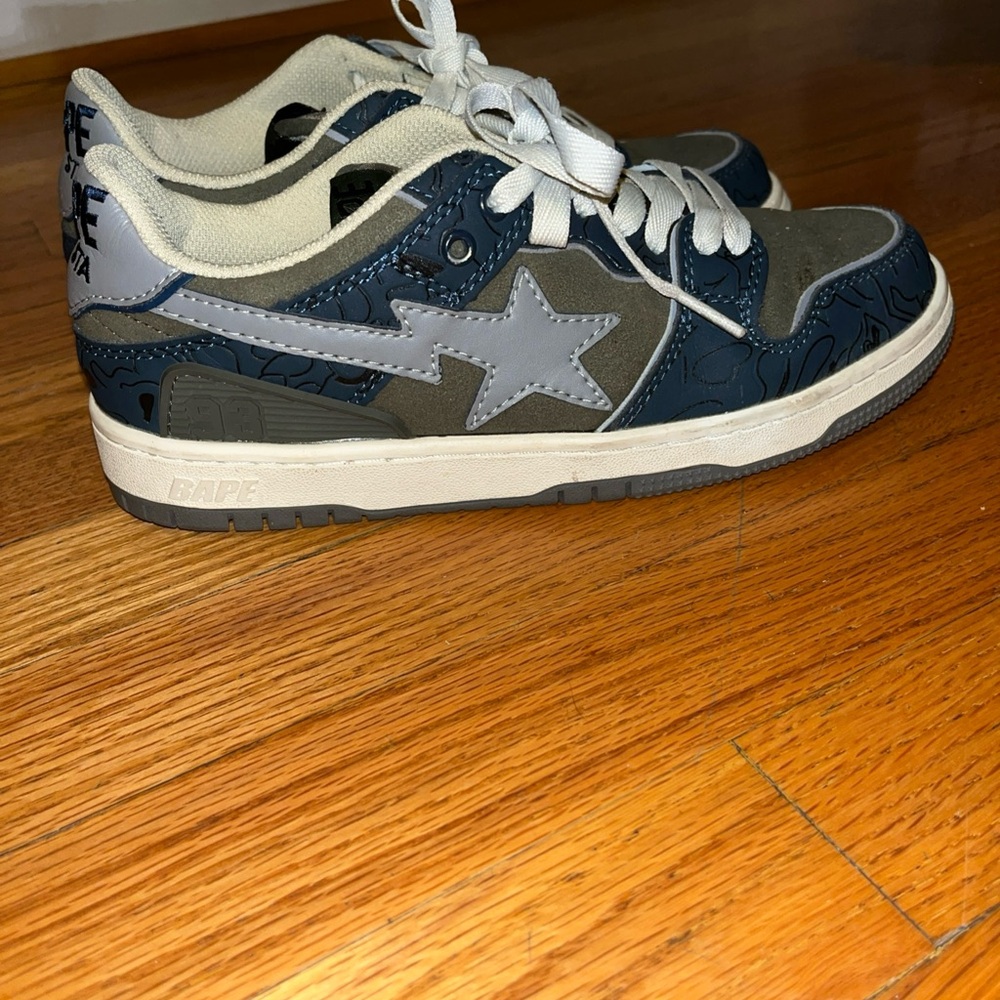 Bape Sk8sta Gray and Blue Men's Sneakers